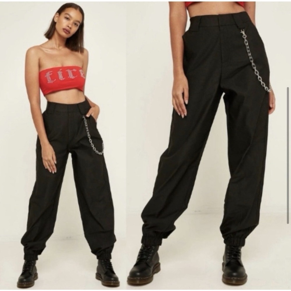I.AM.GIA Cobain  Black  Joggers Pants High Waisted Grunge Modern Club Wear Small